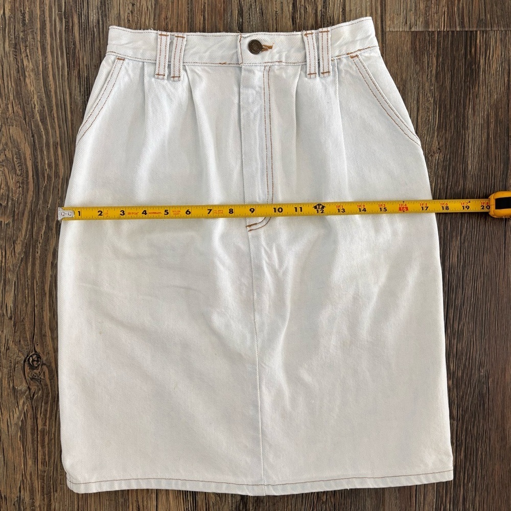 Vtg Vivaldi Jeanswear Denim Pencil Skirt Size 8 White w/Hint of Blue 80s 90s - Picture 7 of 12